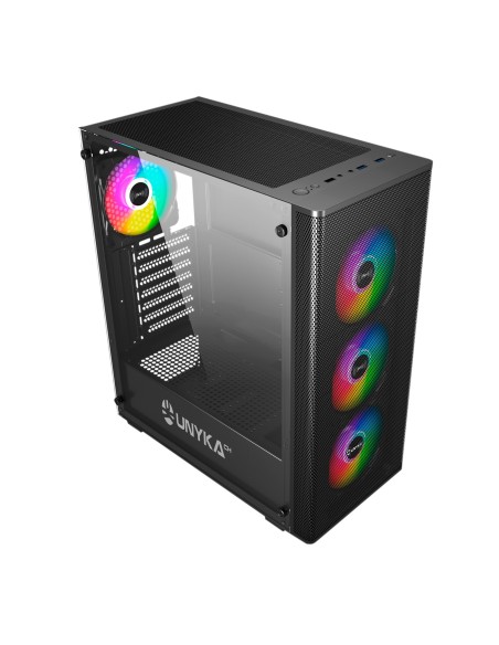 CAJA ATX UNYKA GAMING MIR 100 BLACK VENTANA ARGB(SIN FUENTE)511303