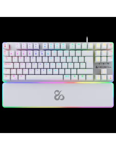NEWSKILL TECLADO GAMING OPTOMECANICO GUNGNYR TKL PRO IVORY. RGB. TENKEYLESS. SWITCH GATERON INTERCAMBIABLE. BLANCO