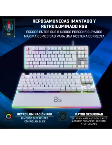 NEWSKILL TECLADO GAMING OPTOMECANICO GUNGNYR TKL PRO IVORY. RGB. TENKEYLESS. SWITCH GATERON INTERCAMBIABLE. BLANCO