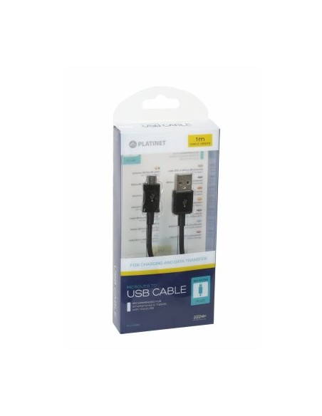 PLATINET CABLE MICRO USB A USB 1M NEGRO BLISTER - Imagen 3