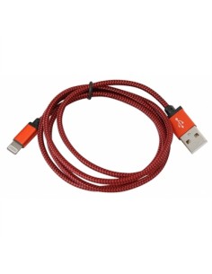 PLATINET CABLE IPHONE TELA LIGHTNING 1M CAJA ROJO - Imagen 1