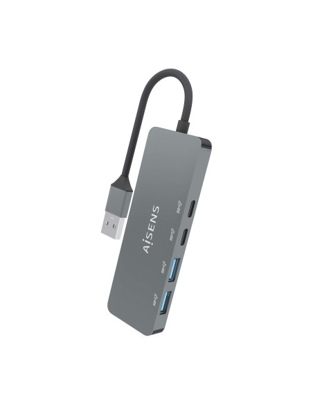 HUB AISENS USB 3.2 GEN2 10G TIPO A M-2XTIPO C H-2XUSB-A H 15CM GRIS