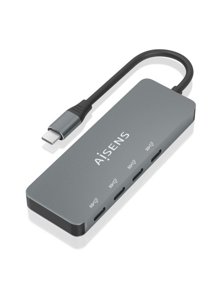 HUB AISENS USB 3.2 GEN2 10G USB-C M-4XUSB-C H 15CM GRIS