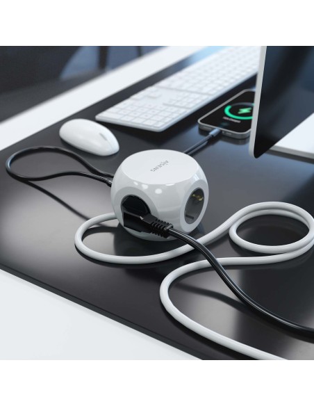 REGLETA ENCHUFES AISENS 3 TOMAS + 2XUSB-C, 2XUSB-A 1.4M BLANCO