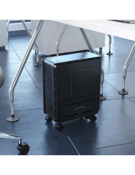 SOPORTE AISENS CPU METALICO AJUSTABLE DE SUELO NEGRO