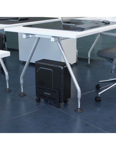 SOPORTE AISENS CPU METALICO AJUSTABLE DE SUELO NEGRO