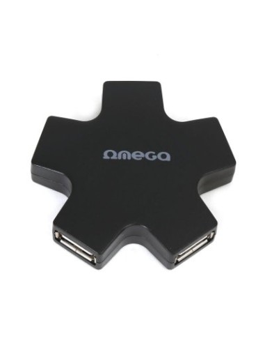 OMEGA OUH24SB HUB 4 PU USB  2,0 ESTRELLA NEGRO - Imagen 1