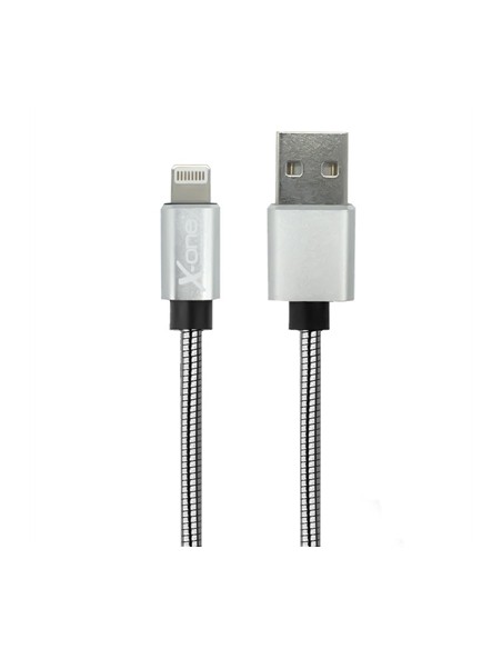 X-One CML1000S Cable USB metal iPhone Plata - Imagen 1