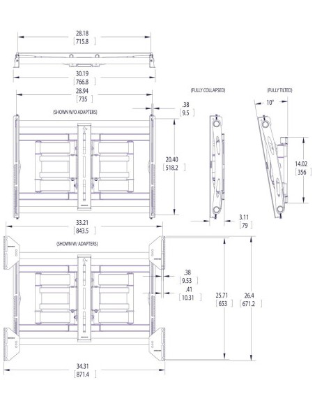 VOGELS GAMA PROFESIONAL PFW 6000 SERIES NEGRO