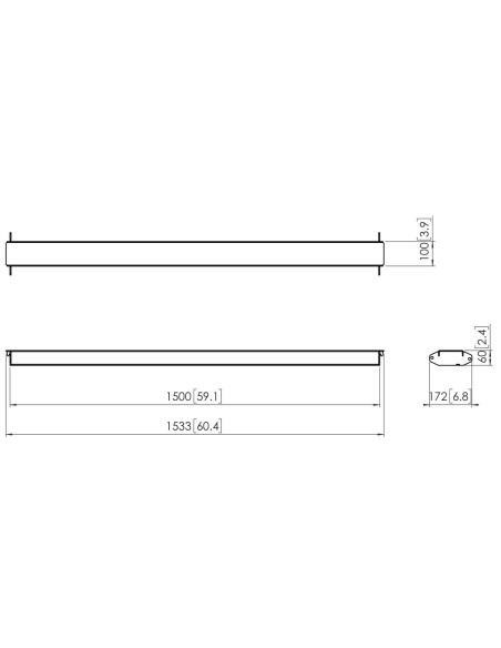 BARRA TRANSVERSAL PARA VIDEOWALL - CONNECT-IT / 1500MM / NEGRO