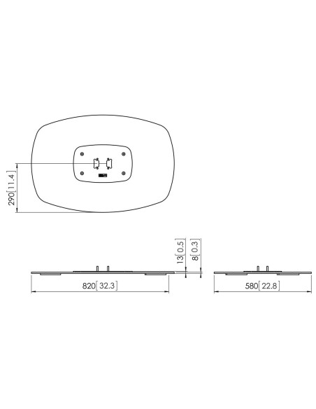 BASE DE SUELO LARGA SENTIDO OPUESTO / NEGRO