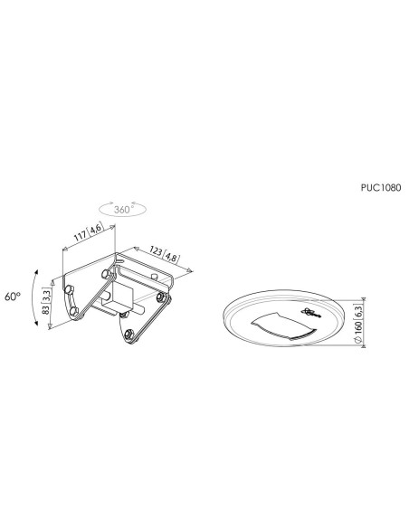 CONNECT-IT LARGE CEILING PLATE TILT AND TURN