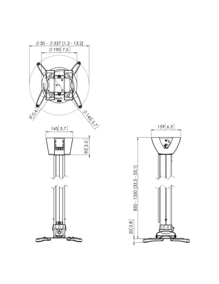 PROJECTOR CEILING MOUNT LENGTH