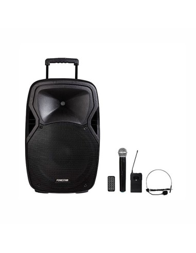 ALTAVOZ FONESTAR TROLLEY 200W 15 2 MICROS USB SD BATERIA MALIBU -215P