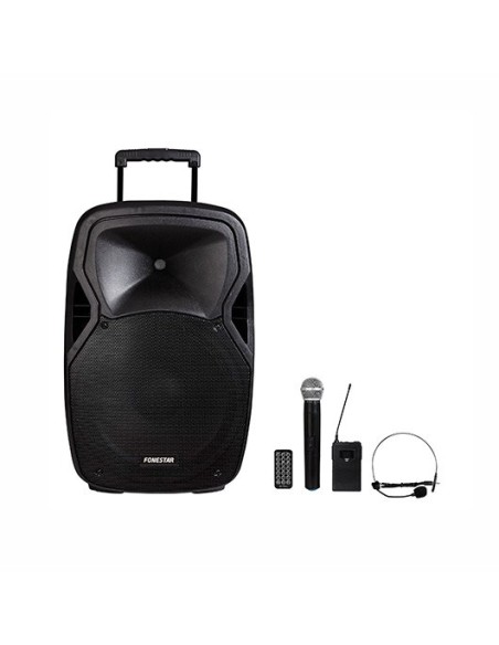 ALTAVOZ FONESTAR TROLLEY 200W 15 2 MICROS USB SD BATERIA MALIBU -215P