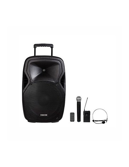 ALTAVOZ FONESTAR TROLLEY 200W 15 2 MICROS USB SD BATERIA MALIBU -215P