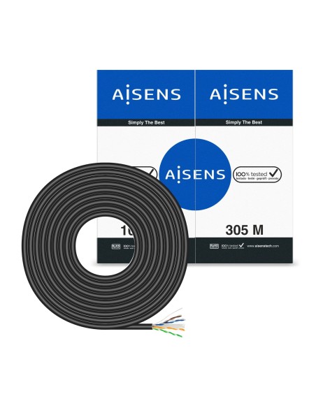 AISENS BOBINA DE CABLE PARA EXTERIORES  RJ45 UTP AWG23 A135-