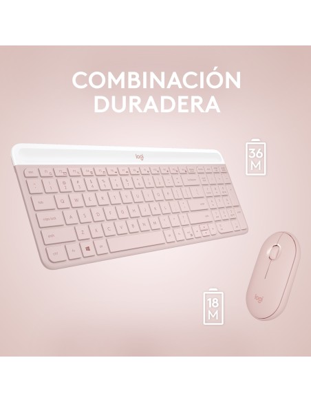 Logitech Teclado+Raton MK470 Rosa