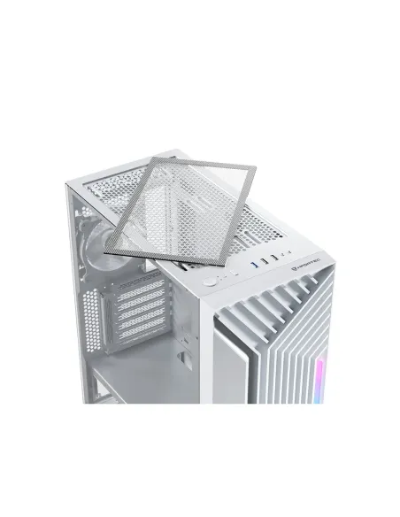 NFORTEC CAJA GAMING CRISTAL TEMPLADO NERVIA WHITE. USB 3.0 A-RGB. BLANCO