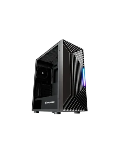 NFORTEC CAJA GAMING CRISTAL TEMPLADO NERVIA BLACK. USB 3.0 A-RGB. NEGRO