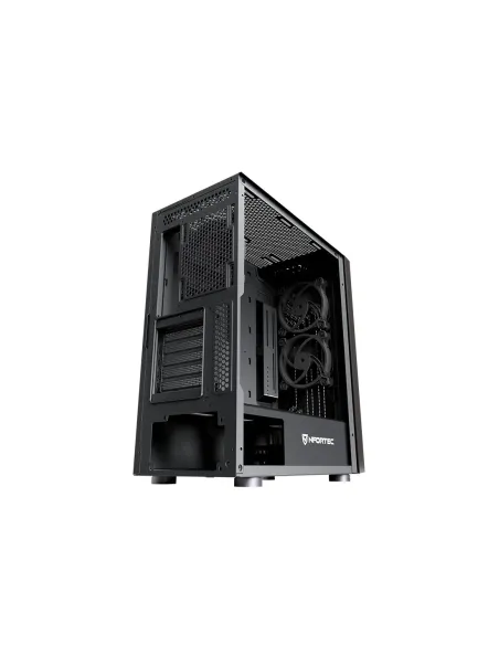 NFORTEC CAJA GAMING CRISTAL TEMPLADO NERVIA BLACK. USB 3.0 A-RGB. NEGRO