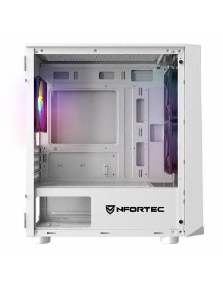 NFORTEC CAJA MICROATX GAMING CRISTAL TEMPLAD DYS WHITE. USB 3.0 RGB. BLANCO