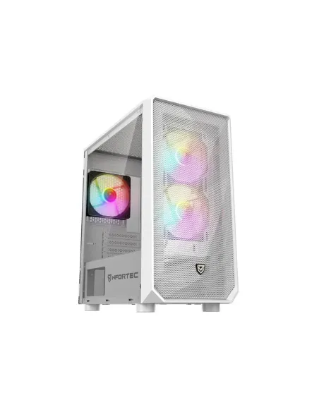 NFORTEC CAJA MICROATX GAMING CRISTAL TEMPLAD DYS WHITE. USB 3.0 RGB. BLANCO