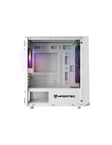 NFORTEC CAJA MICROATX GAMING CRISTAL TEMPLAD DYS WHITE. USB 3.0 RGB. BLANCO