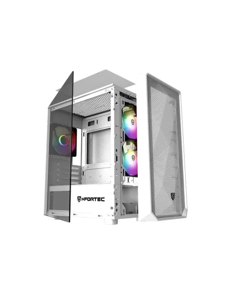 NFORTEC CAJA MICROATX GAMING CRISTAL TEMPLAD DYS WHITE. USB 3.0 RGB. BLANCO