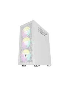 NFORTEC CAJA GAMING CRISTAL TEMPLADO AQUERONTE WHITE. USB 3.0 A-RGB. BLANCO