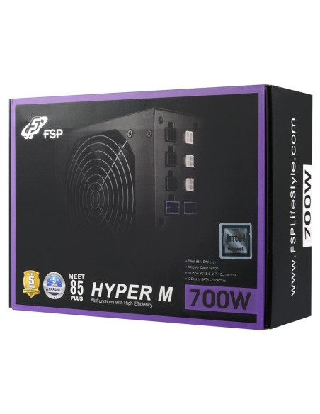 FSP Fortron Hyper M700 700W ATX Negro unidad de fuente alimentación