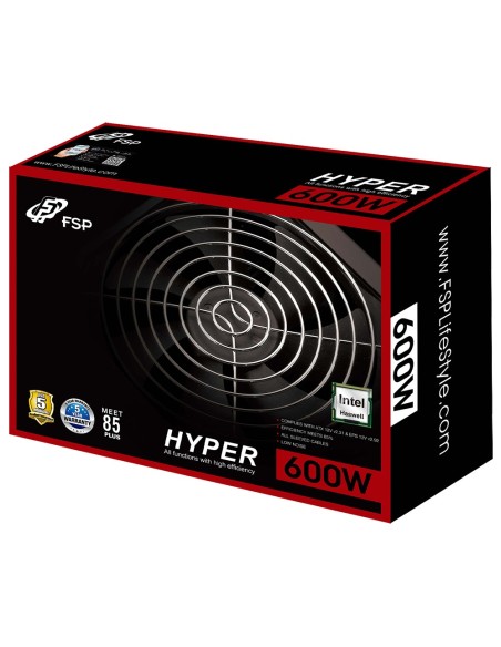 FSP Fortron Hyper S 600W ATX Negro unidad de fuente alimentación