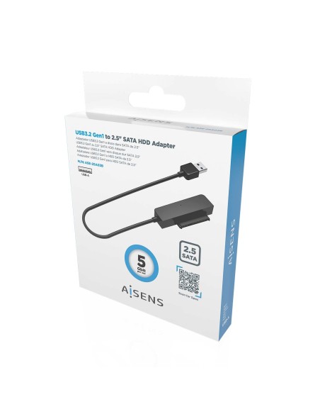 ADAPTADOR AISENS SATA A USB-A USB 3.0 3.1 GEN1 DISCOS 2.5 NEGRO