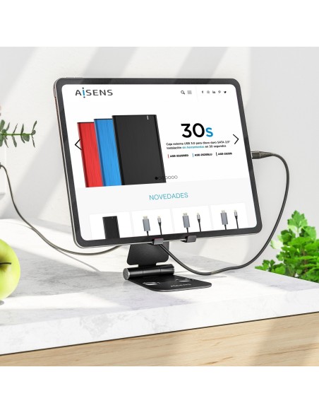 SOPORTE AISENS SOBREMESA XL AJUSTABLE (2 PIVOTES) MOVIL TABLET