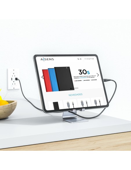 SOPORTE AISENS SOBREMESA M AJUSTABLE (1 PIVOTE) MOVIL TABLET