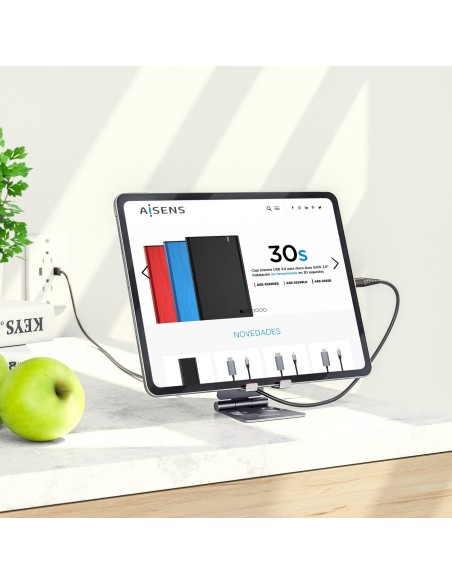 SOPORTE AISENS SOBREMESA M AJUSTABLE (2 PIVOTES) MOVIL TABLET