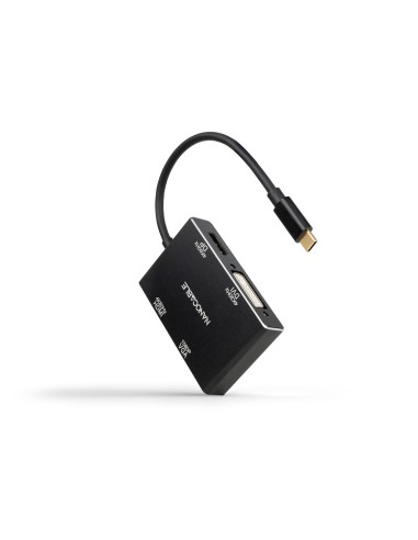Nanocable Coversor USB-C a HDMI-DVI-DP-VGA H 10cm