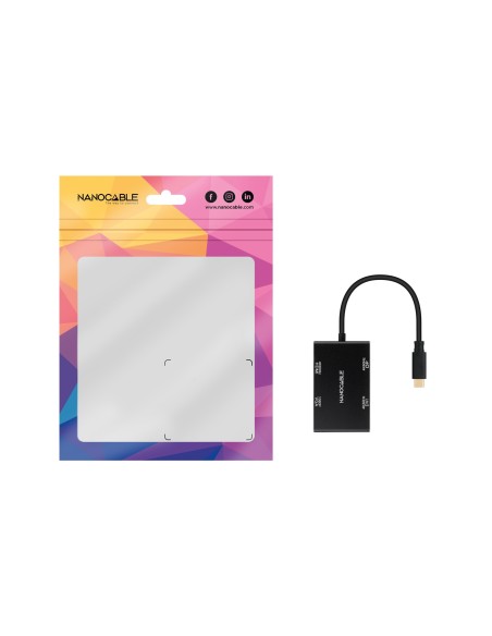 Nanocable Coversor USB-C a HDMI-DVI-DP-VGA H 10cm