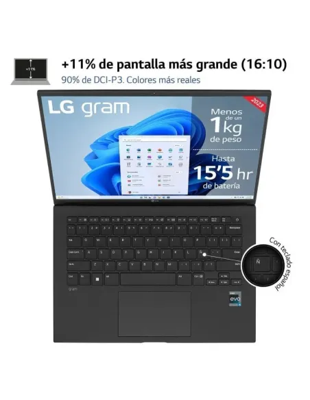 LG PORTATIL (14Z90R-G.AD75B) GRAM, 14", I7, 32GB RAM, 512GB SSD, WIFI 6, WIN 11 HOME