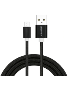 CABLE EIGHTT USB A MICROUSB 2MTS TRENZADO DE NYLON NEGRO