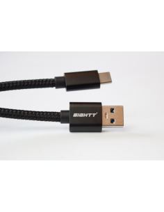 CABLE EIGHTT USB A TYPE C 2MT TRENZADO DE NYLON NEGRO
