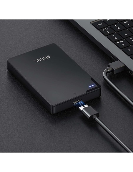 CAJA EXTERNA 2.5 9.5MM SATA A USB 3.0 USB3.1 GEN1 NEGRA AISENS ASE-2520B
