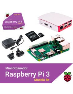 KIT RASPBERRY PI 3 MODELO B+ / MICROSD 32GB NOOBS / F.ALIM NEGRA / CAJA NEGRA-GRIS (RB-KIT-1031) - Imagen 1