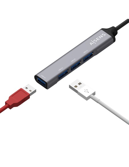 HUB USB 3.1 USB-C USB-CM-4XTIPO AH GRIS 10CM AISENS A109-0541