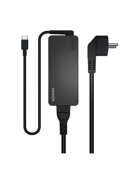 CARGADOR 65W PD3.0 1XUSB-C 1.8M NEGRO AISENS ASCH-1PD65D-BK