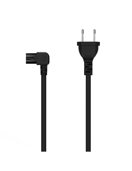 CABLE ALIMENTACION ACODADO FORMA 8 CEE7-16M-C7H NEGRO 3.0M AISENS A132-0599