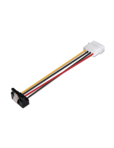 CABLE SATA ALIM ACODADO ANCLAJES MOLEX 4PIN M-SATAH 16CM AISENS A131-0163
