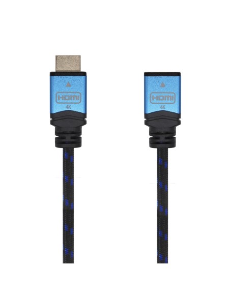 CABLE HDMI V2.0 PROLONGADOR 4K60HZ 18GBPS AM-AH NEGRO AZUL 1.0M AISENS A120-0452