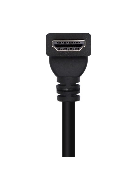 CABLE HDMI V2.0 ACODADO 4K 60HZ 18GBPS AM-AM NEGRO 2.0M AISENS A120-0457
