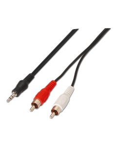 CABLE AUDIO ESTEREO JACK 3.5M-2XRCAM NEGRO 3.0M AISENS A128-0148